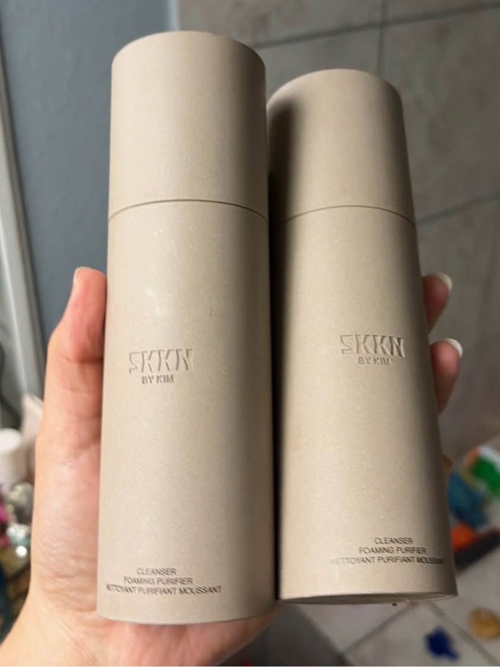 SKKN by Kim Foaming Cleanser Duo - Beige Cylindrical Bottles